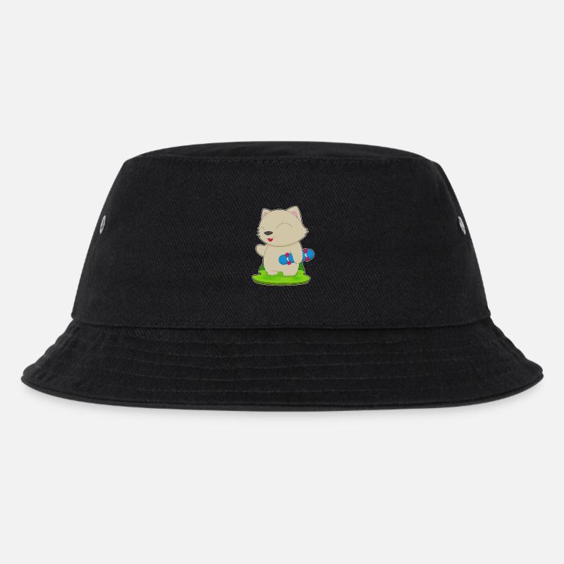 Katze Skater Skateboard - Kinder Bucket Hat - Schwarz