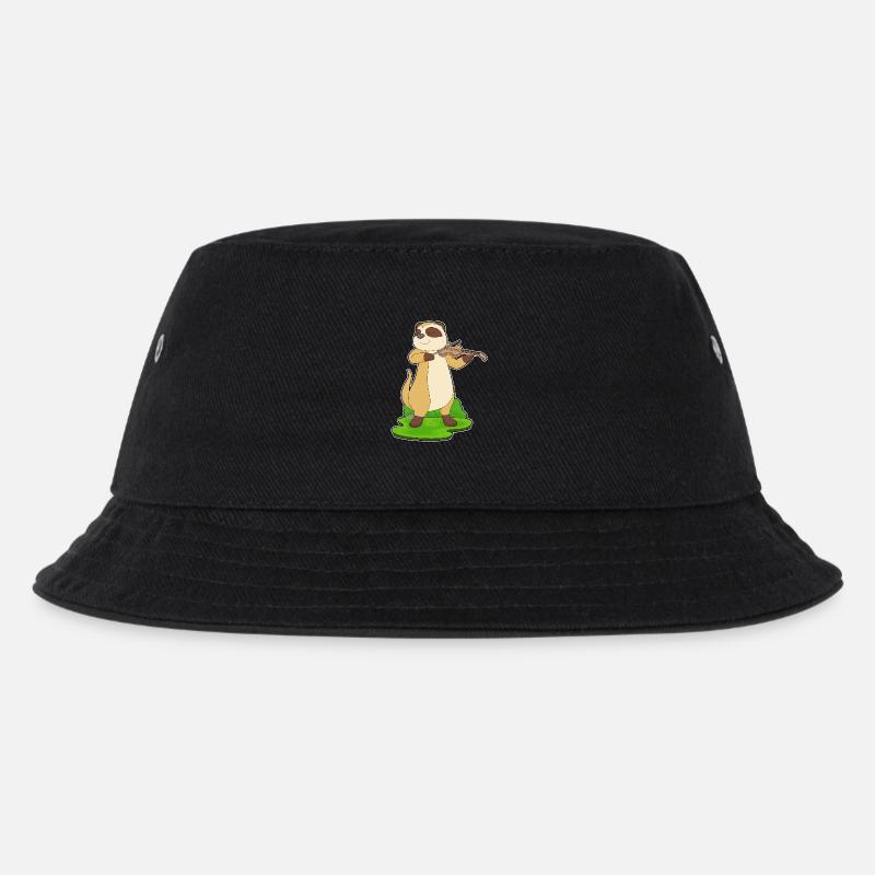 Erdmännchen Musiker Geige - Kinder Bucket Hat - Schwarz