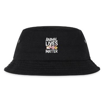 Vegetarisch Vegan Veggie Vegetarier - Kinder Bucket Hat - Schwarz - Vorne