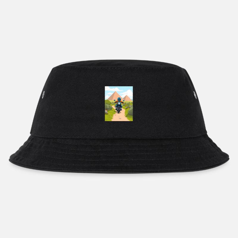 Cartoon Motorrad in der Wüste - Kinder Bucket Hat - Schwarz