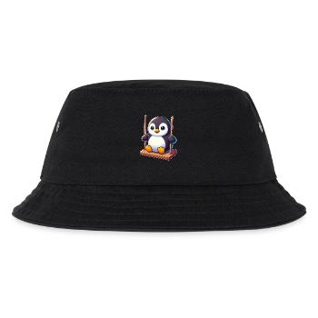 Süßer Pinguin auf Schaukel Spielplatz Cartoon - Kinder Bucket Hat - Schwarz - Vorne