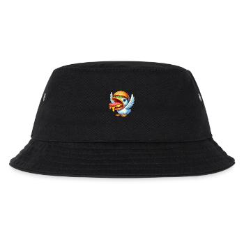 Lustige Ente mit Burger auf dem Kopf - Kinder Bucket Hat - Schwarz - Vorne