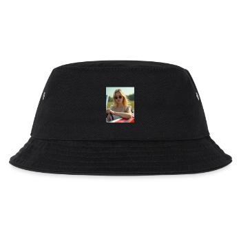 Frau, die ein Cabrio fährt - Kinder Bucket Hat - Schwarz - Vorne