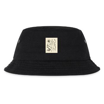 Ink drawing of flowers - Kids’ Bucket Hat - black - Front