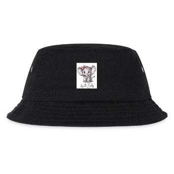 Elephant "Hello Baby" – Cute Baby Design - Kids’ Bucket Hat - black - Front