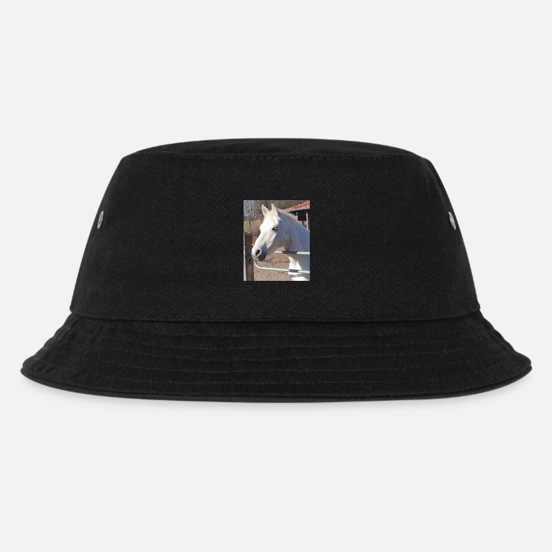 Portrait de cheval blanc - Bob Enfant - noir