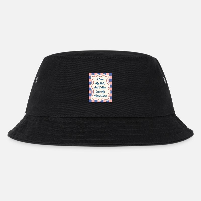 I Love my Alone Time – Eltern-Statement - Kinder Bucket Hat - Schwarz