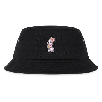 Süßer Osterhase mit Osterei - Kinder Bucket Hat - Schwarz - Vorne