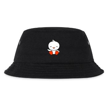 Ente sitzt freundlich glücklich Begrüßung Winken - Kinder Bucket Hat - Schwarz - Vorne
