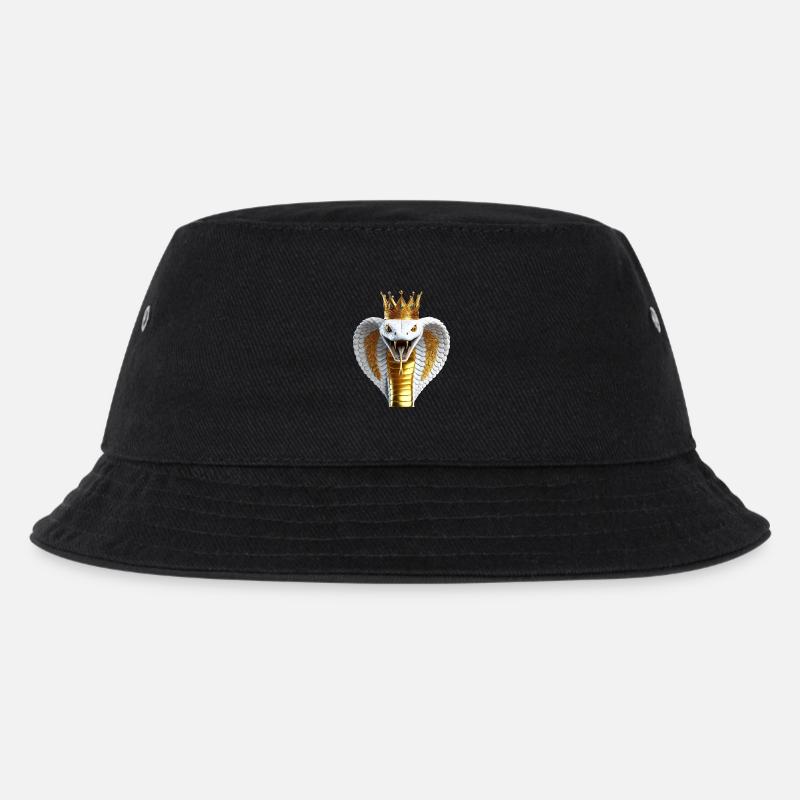King Cobra with Crown - Kids’ Bucket Hat - black