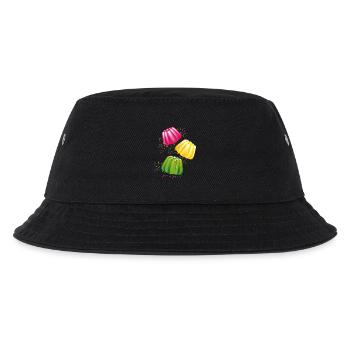 Colourful dishes of the gods dessert motif with retro charm - Kids’ Bucket Hat - black - Front