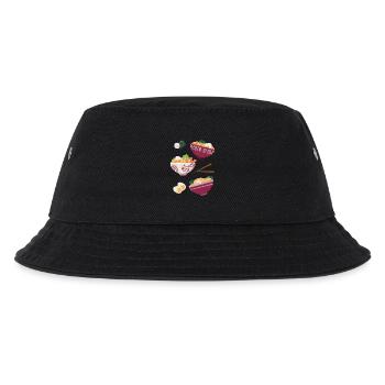 Ramen Japanisches Essen Katzen Design - Kinder Bucket Hat - Schwarz - Vorne