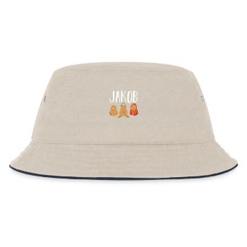 Gamer Zocker Zocken Gaming Jakob - Kinder Bucket Hat - Natur/Navy - Vorne