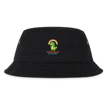 Erster Schultag | Dino mit Ranzen & Regenbogen - Kinder Bucket Hat - Schwarz - Vorne