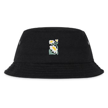Verspielte Gänseblümchen Illustration - Kinder Bucket Hat - Schwarz - Vorne