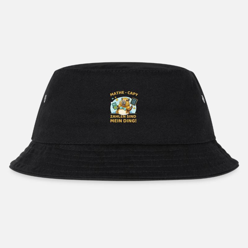 Mathe-Capybara – Zahlen sind mein Ding! - Kinder Bucket Hat - Schwarz