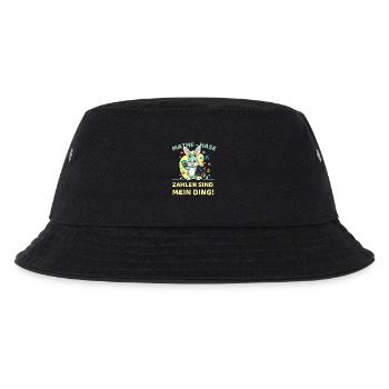 Mathe-Hase mit Taschenrechner und Tafel - Kinder Bucket Hat - Schwarz - Vorne