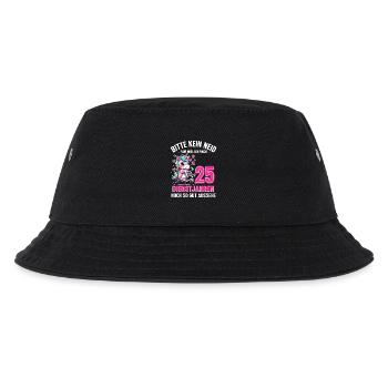 25 Jahre Dienstjubiläum – Bitte Kein Neid Einhorn - Kinder Bucket Hat - Schwarz - Vorne