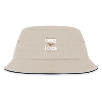 I dont just fly drones I crash them too - Kinder Bucket Hat - Natur/Navy - Vorne
