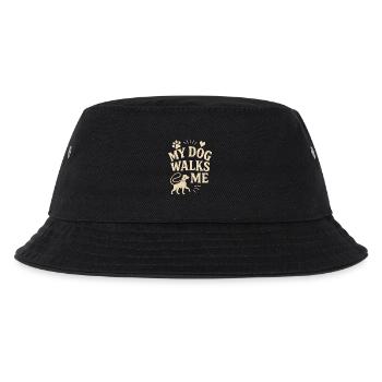 Mein Hund geht mit mir spazieren, Tierliebhaber-Design - Kinder Bucket Hat - Schwarz - Vorne