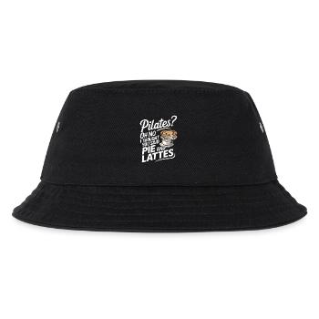 Pie and Latte Humour Design - Kids’ Bucket Hat - black - Front