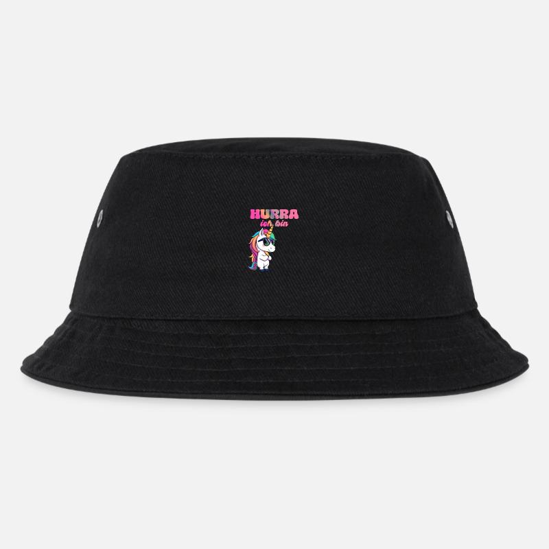 Einhorn Geburtstag  - Kinder Bucket Hat - Schwarz