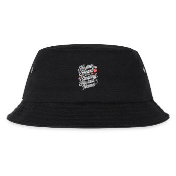 Er hat mein Herz gestohlen, ich klaue seinen Nachnamen - Kinder Bucket Hat - Schwarz - Vorne