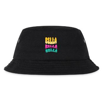 Bella Bella Dreifarbige Schrift - Kinder Bucket Hat - Schwarz - Vorne