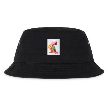 Bunter Candy Papagei - Kinder Bucket Hat - Schwarz - Vorne