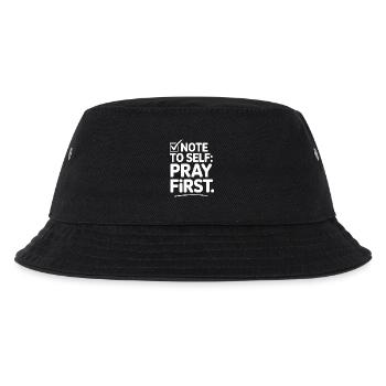 Pray First Gebet Jesus Glaube - Kinder Bucket Hat - Schwarz - Vorne