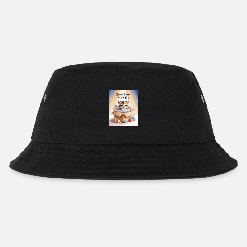 Kätzchen im Karton Forever Home - Kinder Bucket Hat - Schwarz