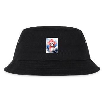Kleiner Affe (Porträt) (Rotbraun) - Kinder Bucket Hat - Schwarz - Vorne
