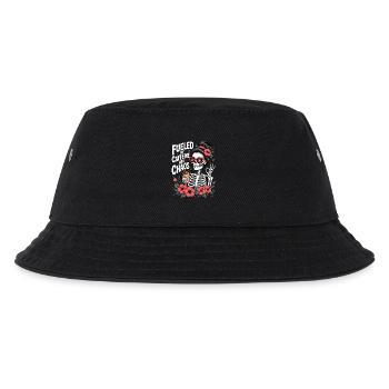 Mutter Koffein Mutter Skelett Kaffee - Kinder Bucket Hat - Schwarz - Vorne