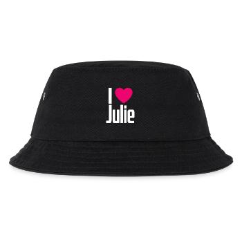 I Love Julie Pinkes Herz Ich liebe Julie - Kinder Bucket Hat - Schwarz - Vorne