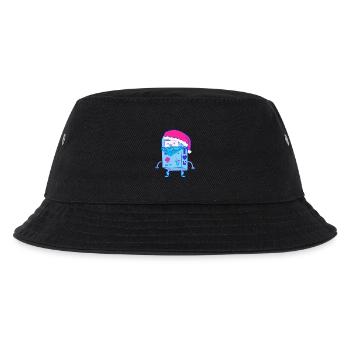 Kawaii Weihnachts-Roboter Santa Bot - Kinder Bucket Hat - Schwarz - Vorne