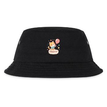 Festliche Ballonkatze - Kinder Bucket Hat - Schwarz - Vorne
