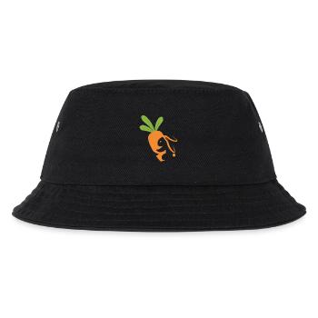 Karottenlächelndes Maskottchen - Kinder Bucket Hat - Schwarz - Vorne