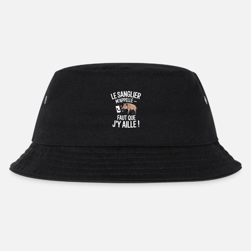 Das Wildschwein ruft mich, ich muss gehen - Kinder Bucket Hat - Schwarz
