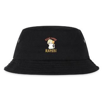 Send More Ramen Cute Kawaii Cat Noodle Art - Kinder Bucket Hat - Schwarz - Vorne