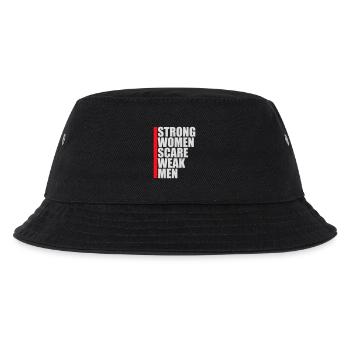 Strong Women Scare Weak Men Selbstbewusst Feminist - Kinder Bucket Hat - Schwarz - Vorne