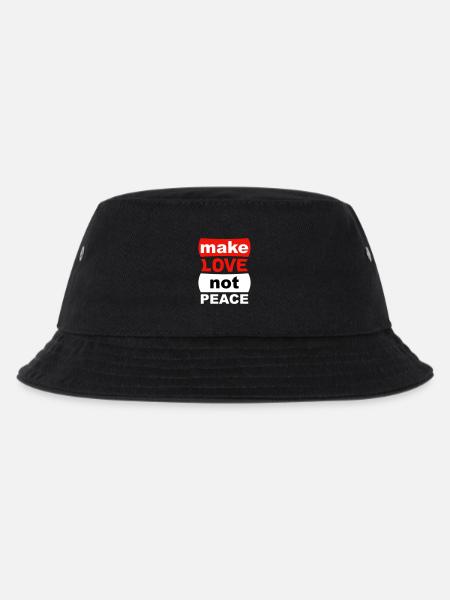 Make Love Not Peace - Kinder Bucket Hat - Schwarz