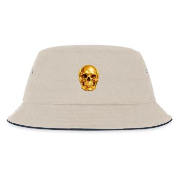 Goldener Totenkopf Luxus Gothic - Kinder Bucket Hat - Natur/Navy - Vorne