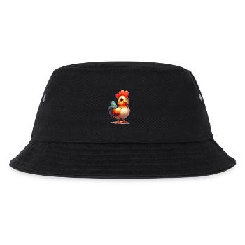 Niedlicher Hahn - Kinder Bucket Hat - Schwarz - Vorne
