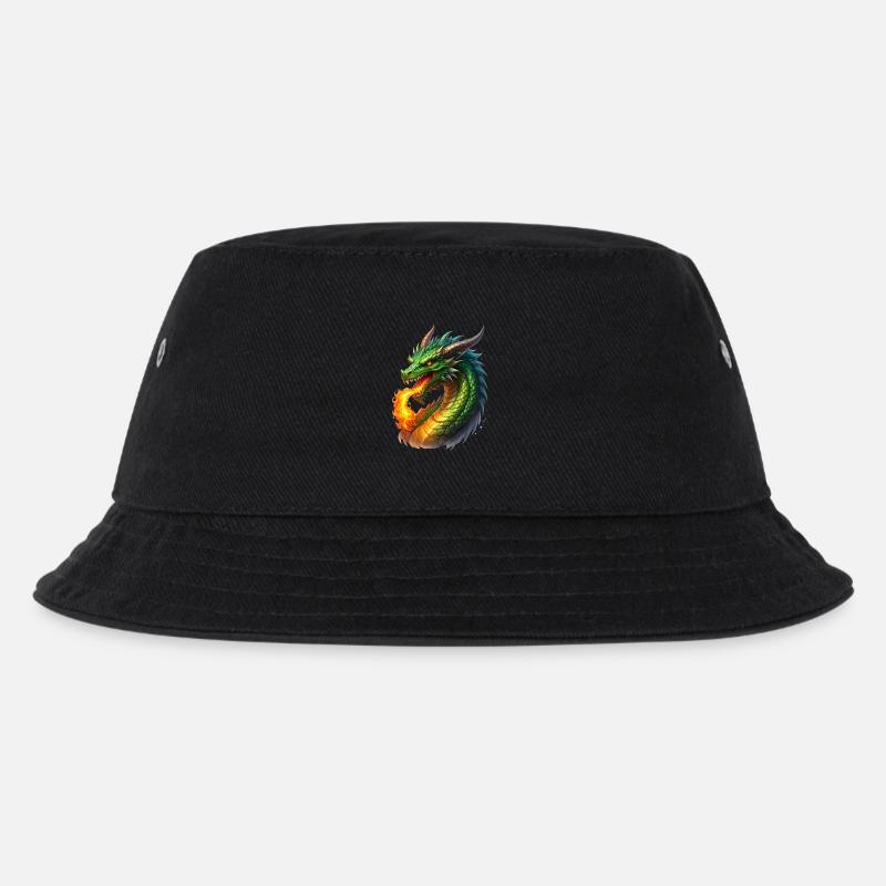 Feuer speiender Drache - Kinder Bucket Hat - Schwarz