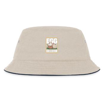 Eggs Collector Chicken Keeper Chicken - Kids’ Bucket Hat - ecru/navy - Front