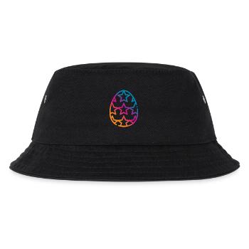 Buntes Osterei Ostern - Kinder Bucket Hat - Schwarz - Vorne