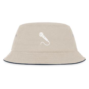 Mikrofon Karaoke Musiker Sänger Mikrophon Singen - Kinder Bucket Hat - Natur/Navy - Vorne