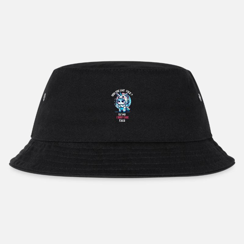 Grumpy Unicorn – I Don't Care Face - Kids’ Bucket Hat - black