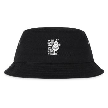 Verwirrtes Schaf trägt den Einkaufskorb - Kinder Bucket Hat - Schwarz - Vorne