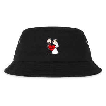 Couple de mariage Cartoon Heart Fraîchement marié - Bob Enfant - noir - Devant